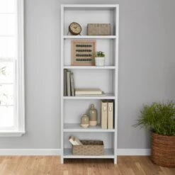 Mainstays Mainstays 436644 Westley 5 Shelf Bookcase, White Finish -Digitopia Deals Store dce082487a1c4f09a37a7f649211e4f7