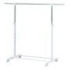 Mainstays Mainstays MS5310011095501 Adjustable Rolling Garment Rack Metal Chrome, White