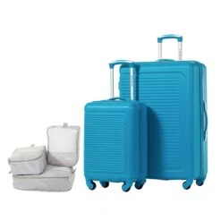 Jetstream JETSTREAM C0755 S5 BLU 5pc Hardside Rolling Spinner Upright Set, 20" 28" Luggage Duo, 3pc Packing Cubes, Blue