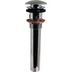 Signature Hardware Mushroom Style Pop-Up Bathroom Drain - With Overflow Holes - Polished Chrome