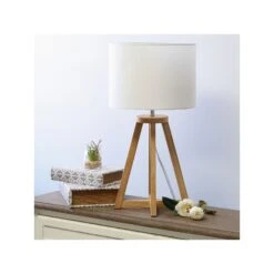 Asstd National Brand Asstd National Brand Simple Designs Interlocked Triangular Wood Table Lamp - NATURAL WHITE ONE SIZE -Digitopia Deals Store f1f5dee0e5724748b86a12e22f732326