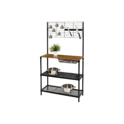 Honey Can Do Honey Can Do Honey-Can-Do 3-Shelf Shelving Unit - BLACK ONE SIZE -Digitopia Deals Store fab25e76186c4db4badd01cefd5e2530