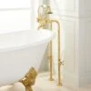 Signature Hardware Signature Hardware HL-308-4-NH-PB-U English Telephone Faucet Body Less Handles & Couplers, Polished Brass