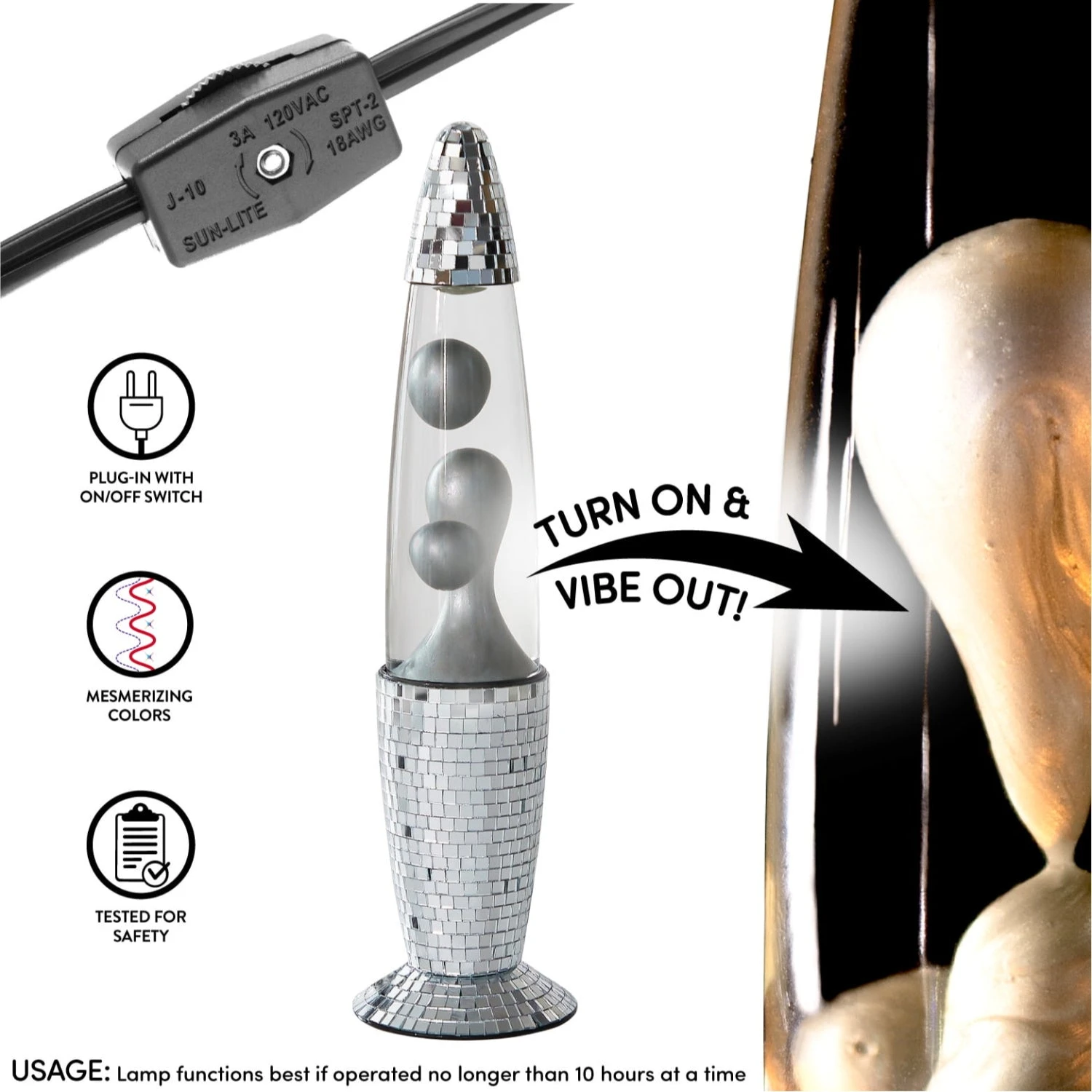 Urban Shop Urban Shop WK641335 Disco Motion Lava Lamp, 13" H 2 Urban Shop Urban Shop WK641335 Disco Motion Lava Lamp, 13" H - Image 2