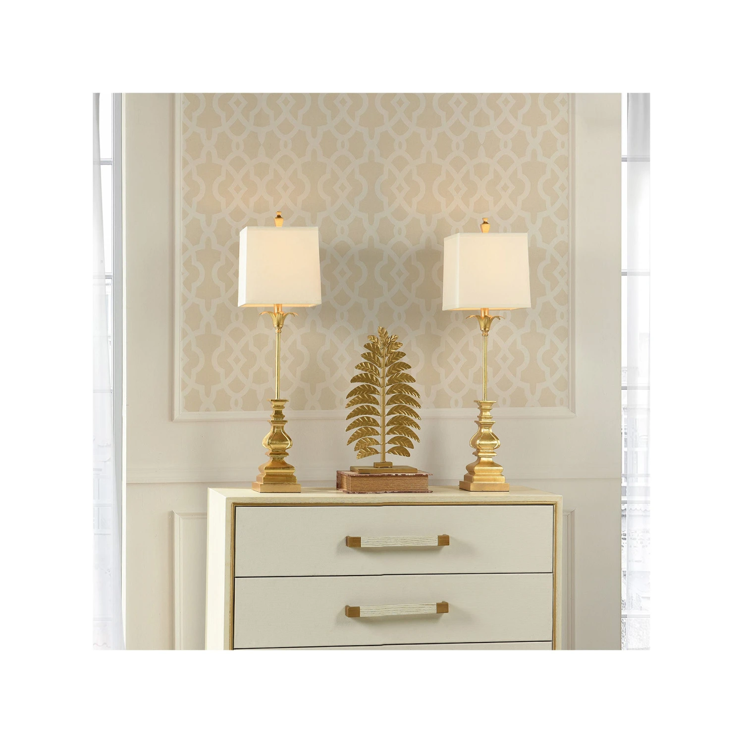 StyleCraft Stylecraft 33.5" Silanti 2-Pc. Lamp Set - GOLD ONE SIZE 3 StyleCraft Stylecraft 33.5" Silanti 2-Pc. Lamp Set - GOLD ONE SIZE - Image 3